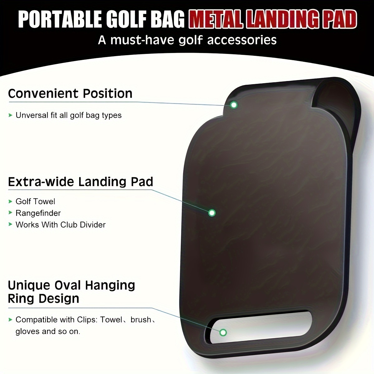 Golf Rangefinder - Magnetische golftas landingsblok (9 * 8